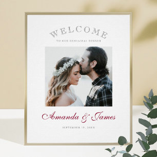 Elegant Photo Wedding Rehearsal Dinner Welkom Poster