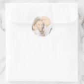 Elegant Photo Wedding Ronde Sticker (Tas)