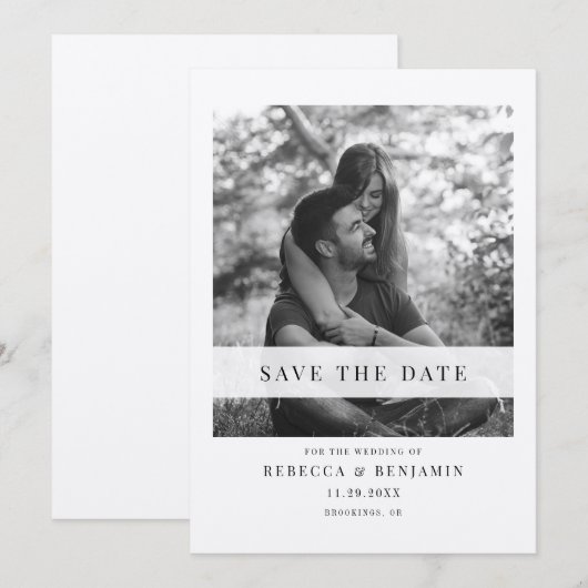 Elegant Photo Wedding Save the Date (Voorkant / Achterkant)