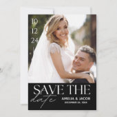 Elegant Photo Wedding Save the Date Kaart (Voorkant)