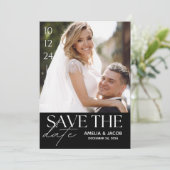 Elegant Photo Wedding Save the Date Kaart (Staand voorkant)