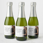 Elegant Photo Wedding Sparkling Wijnetiket (Flessen)