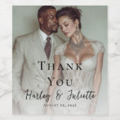 Elegant photo wedding wijn etiket (Enkel label)