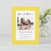 Elegant Photo Yellow | Verloving Datum opslaan Save The Date (Staand voorkant)