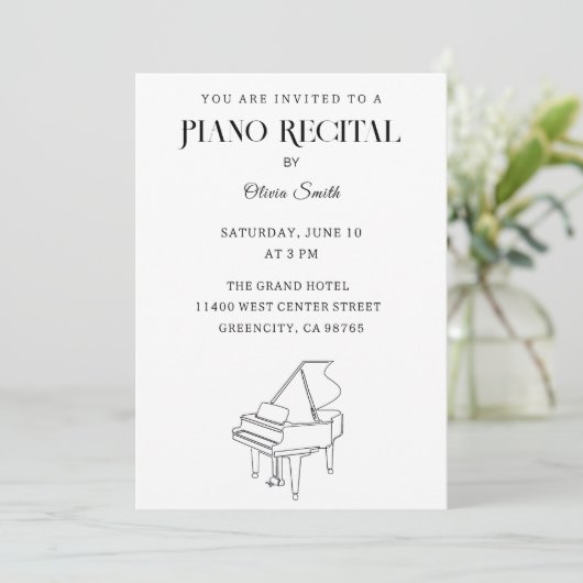 Elégant Piano Considérant Invitation (Debout devant)
