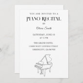Elégant Piano Considérant Invitation (Devant / Derrière)