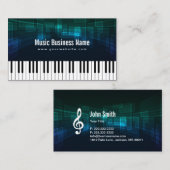 Elégant Piano Keys Carte de visite de musique (Devant / Derrière)