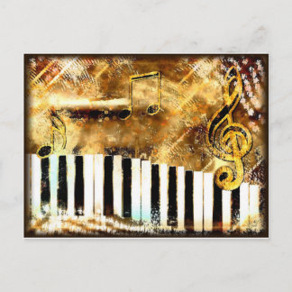 Elegant Piano Music & Notes Briefkaart