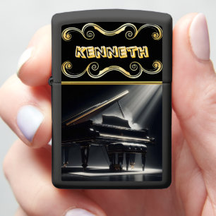 Elegant piano ontwerp op zwarte aansteker