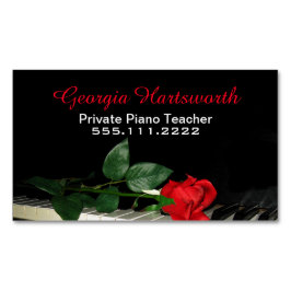 Elegant Piano Teacher Business Magnet Visitekaartje Magneet