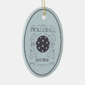  Elegant Pickleball Monogram Naam Keramisch Ornament (Rechts)