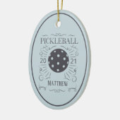 Elegant Pickleball Monogram Naam Keramisch Ornament (Links)