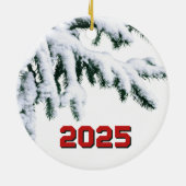 Elegant Pine 2025 Oud & Nieuw op maat Keramisch Ornament (Achterkant)