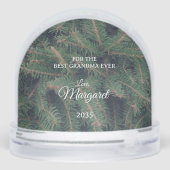 Elegant Pine Border Photo Snow Globe (Arrière)
