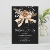 Elegant Pine Bow kerstfeest Kaart (Staand voorkant)