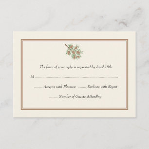 Elegant Pine Cone Wedding RSVP-kaarten RSVP Kaartje