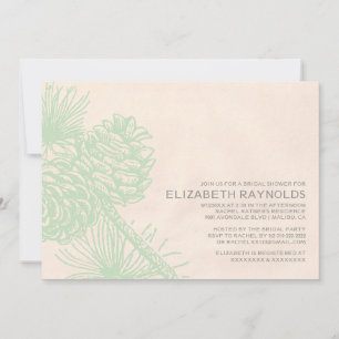 Élégant Pine Cônes Douche nuptiale Invitations