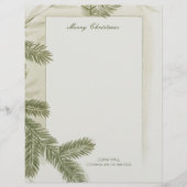  Elegant Pine Greenery Green Deco Kerst Briefhoofd (Voorkant)