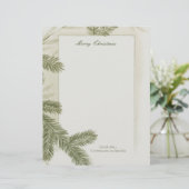  Elegant Pine Greenery Green Deco Kerst Briefhoofd (Staand voorkant)