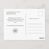 Elegant Pine Tree Christmas Company Vakantie Briefkaart (Achterkant)