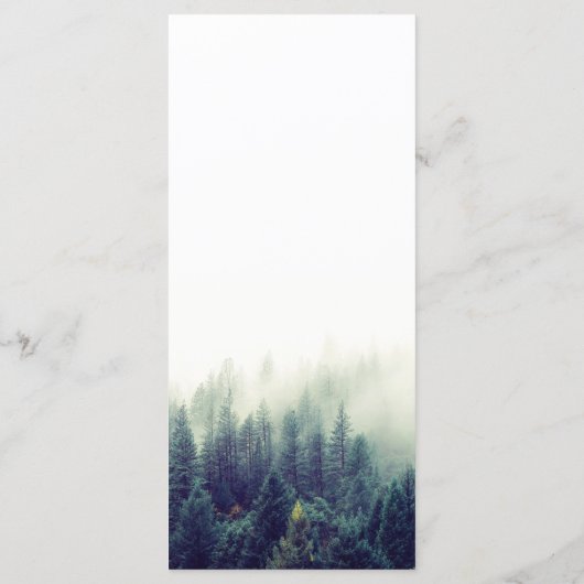 Elegant Pine Tree Forest Natuur Wedding Menu (Achterkant)