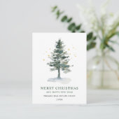 Elegant Pine Tree kerst Corporate Greening Briefkaart (Staand voorkant)
