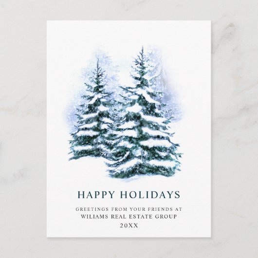 Elegant Pine Tree kerst Corporate Greening Briefkaart (Voorkant)
