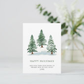 Elegant Pine Tree kerst Corporate Greening Briefkaart (Staand voorkant)