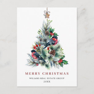 Elegant Pine Tree kerst Corporate Greening Briefkaart