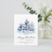 Elegant Pine Tree kerst Corporate Greening Briefkaart (Staand voorkant)