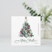 Elegant Pine Tree kerst Corporate Greening Feestdagenkaart (Staand voorkant)