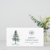 Elegant Pine Tree kerst Corporate Greening Feestdagenkaart (Staand voorkant)