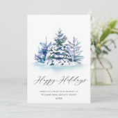 Elegant Pine Tree kerst Corporate Greening Feestdagenkaart (Staand voorkant)