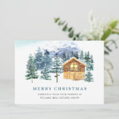 Elegant Pine Tree kerst Corporate Greening Feestdagenkaart (Staand voorkant)