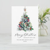 Elegant Pine Tree kerst Corporate Greening Feestdagenkaart (Staand voorkant)