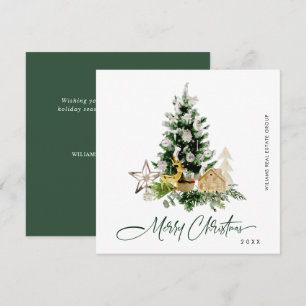 Elegant Pine Tree kerst Corporate Greening Feestdagenkaart