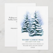 Elegant Pine Tree kerst Corporate Greening Feestdagenkaart (Voorkant / Achterkant)