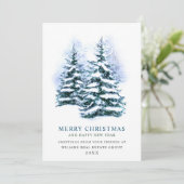 Elegant Pine Tree kerst Corporate Greening Feestdagenkaart (Staand voorkant)