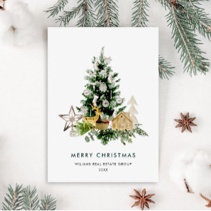 Elegant Pine Tree kerst Corporate Greening Feestdagenkaart