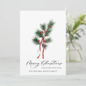 Elegant Pine Tree kerst Corporate Greening Feestdagenkaart (Staand voorkant)