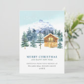 Elegant Pine Tree kerst Corporate Greening Feestdagenkaart (Staand voorkant)