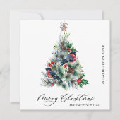 Elegant Pine Tree kerst Corporate Greening Feestdagenkaart (Voorkant)