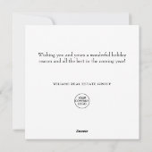 Elegant Pine Tree kerst Corporate Greening Feestdagenkaart (Achterkant)