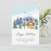 Elegant Pine Tree kerst Corporate Greening Feestdagenkaart (Staand voorkant)