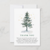 Elegant Pine Tree kerst Corporate Holiday Bedankkaart (Voorkant)