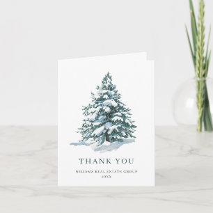 Elegant Pine Tree kerst Corporate Holiday Bedankkaart