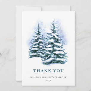 Elegant Pine Tree kerst Corporate Holiday Bedankkaart
