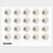 Elegant, Pine Trees, Glittery Bokeh Ronde Sticker (Vel)