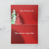 Elégant Pine Trees Rouge Carte de vacances d'entre (Intérieur)