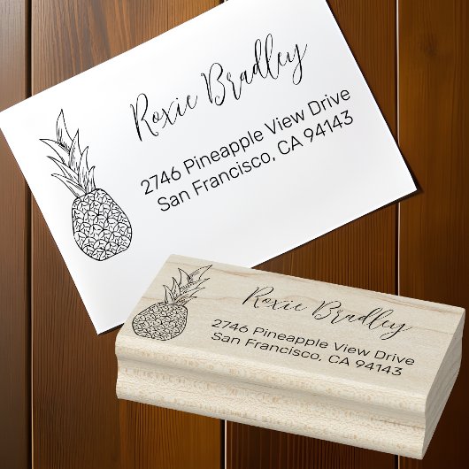 Elegant Pineapple Return-adres Rubberstempel